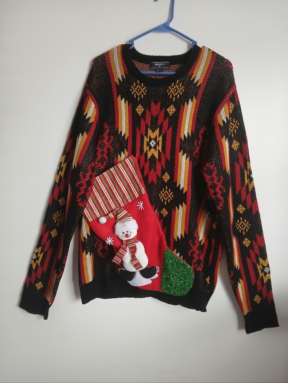 Forever 21 w Attached Christmas Stocking Size XL Aztec Unisex